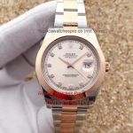 Copy Rolex Datejust II Oyster 41MM 2-Tone Rose Gold Diamond Rose Gold Dial Watch